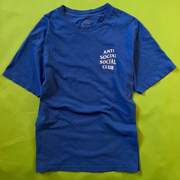 Large Anti Social Social Club ASSC T-Shirt Blue Korea Flag Graphic Tee - Picture 1 of 5